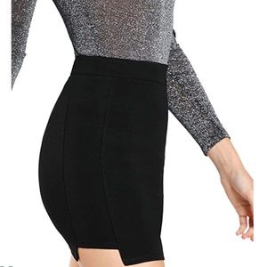 Black bodycon mini skirt